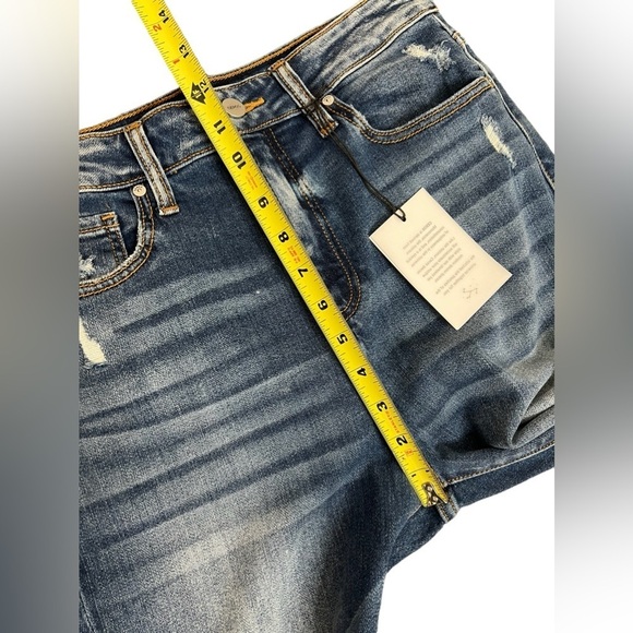 Ceros Women’s Distressed High Rise Flare Jeans - Picture 8 of 12